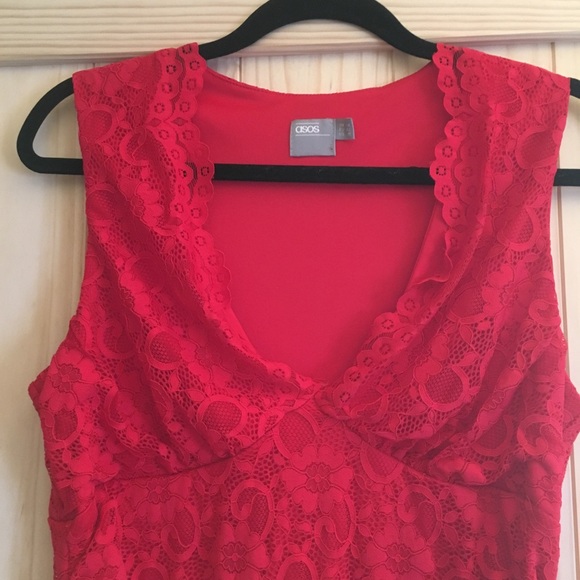 ASOS Dresses & Skirts - ASOS red lace drop waist dress